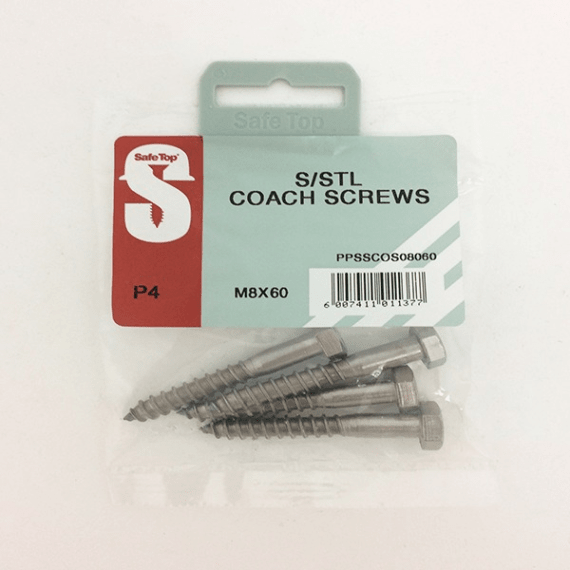 safetop coach screw s steel 4pk picture 5