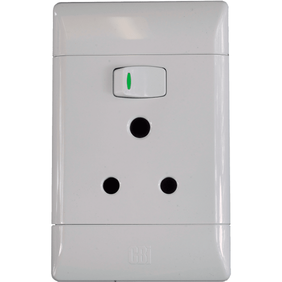 Cbi Socket Switch 2x4 Single Vertical Wht Agrimark