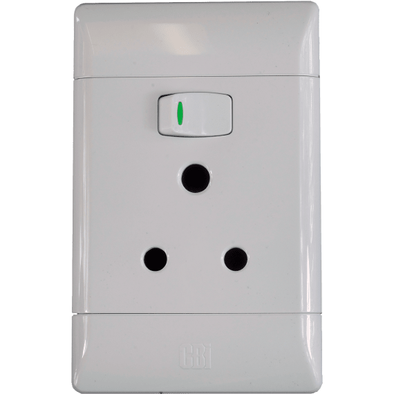 cbi socket switch 2x4 single vertical wht picture 1