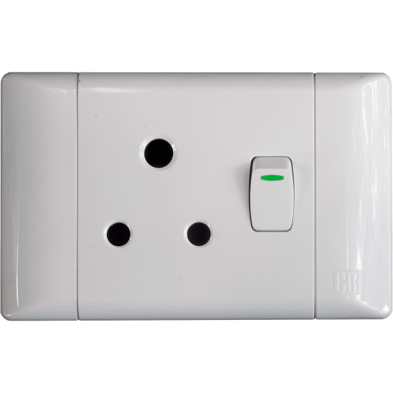 cbi socket switch 2x4 single horizontal wht picture 1