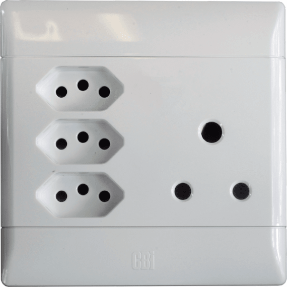 cbi socket switch 4x4 single outlet 3x5a wht picture 1