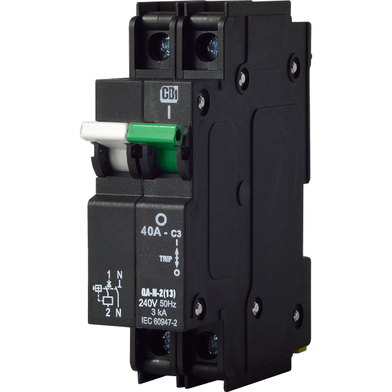 cbi main switch circuit breaker 40a 3ka blk 26mm picture 1