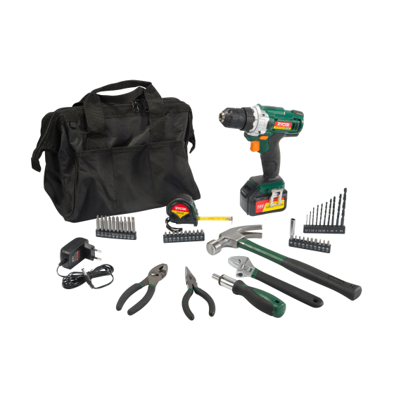 ryobi driver drill kit cordless 18v hld 180k picture 1