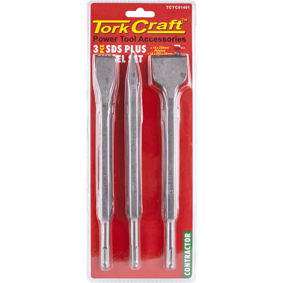 tork craft sds plus chisel set 3pc picture 1