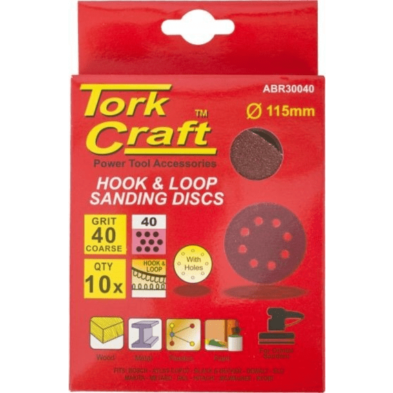 tork craft sanding disc velcro with holes 115mm picture 1