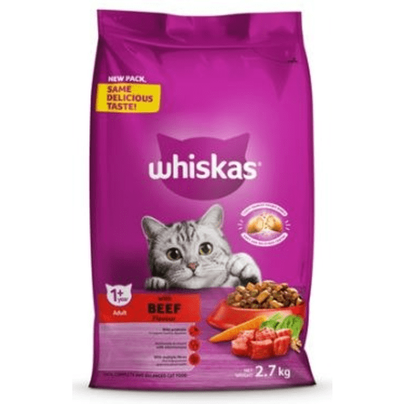 WHISKAS DRY ADULT CAT FOOD BEEF Agrimark