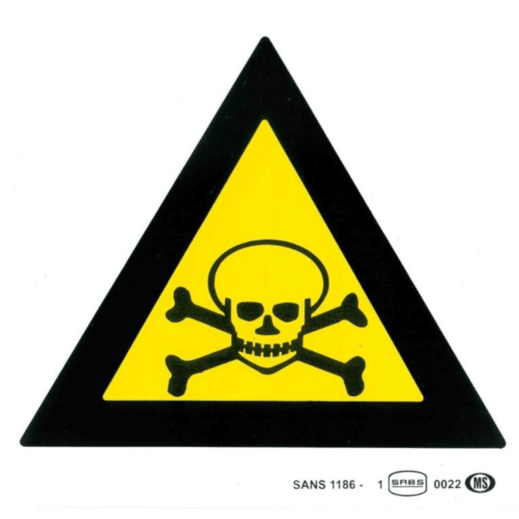 sign warning sabs 190x190mm picture 1