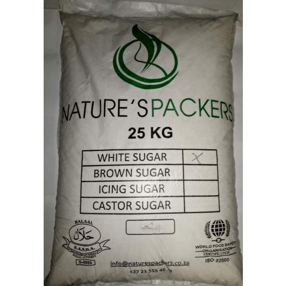 natures pack white sugar 25kg picture 1