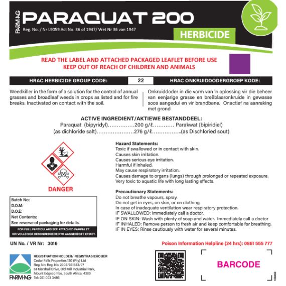 farm ag paraquat 200 20l picture 1