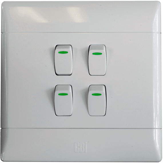 cbi light switch 4l 4x4 1w wht picture 1