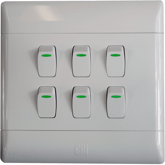 cbi light switch 6l 4x4 1w sw wht picture 1