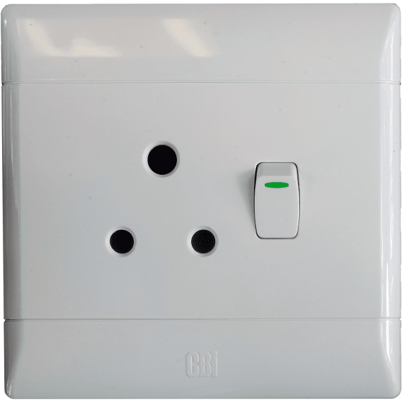 cbi socket switch 4x4 single wht picture 1