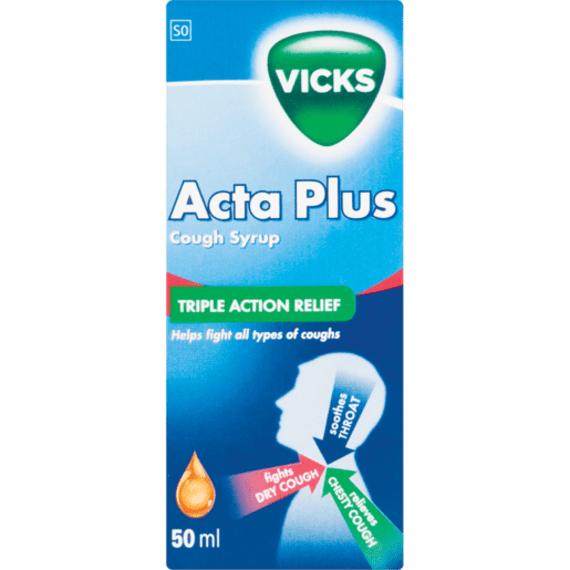 vicks acta plus cough syrup trip a 50ml picture 1