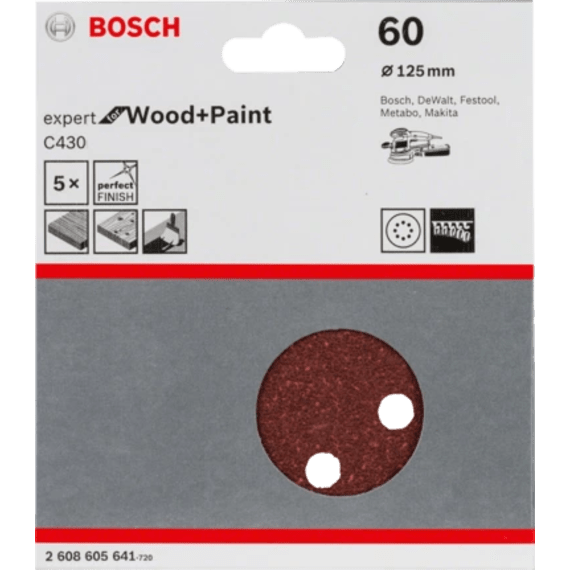 bosch s paper p60 125mm 5pk picture 1