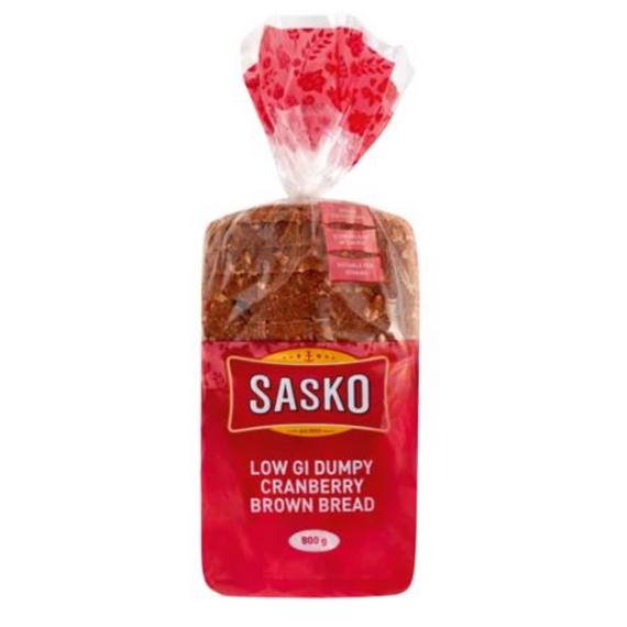 Dumpy Bread Sasko Brown Dumpy Bread Low GI Cranberry 800g | Agrimark