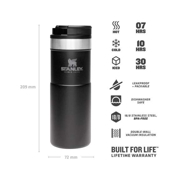 stanley never leak travel mug 470ml black picture 3