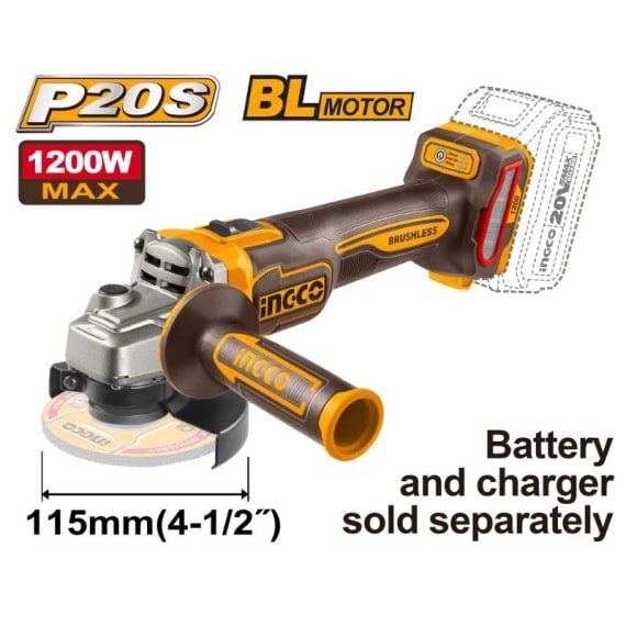 ingco lithium ion angle grinder 115mm picture 1