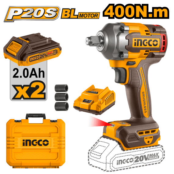 ingco 20v ps c l wrench 400nm imp kit picture 1