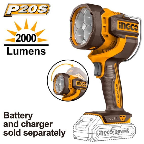ingco 20v cordless lamp led 2000 lumens picture 1