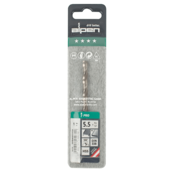alpen drill bit hss pro 5 5mm picture 1