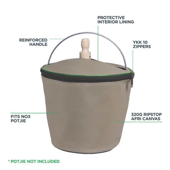 kaufmann x canvas potjie pot bag 3 leg picture 2