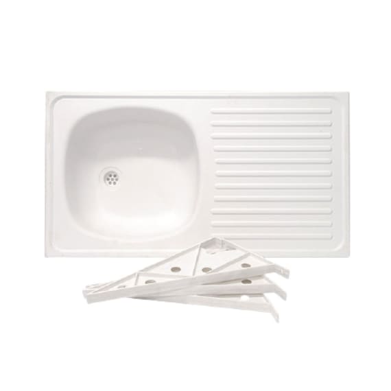 eagle single bowl sink 800x435x140 white picture 1