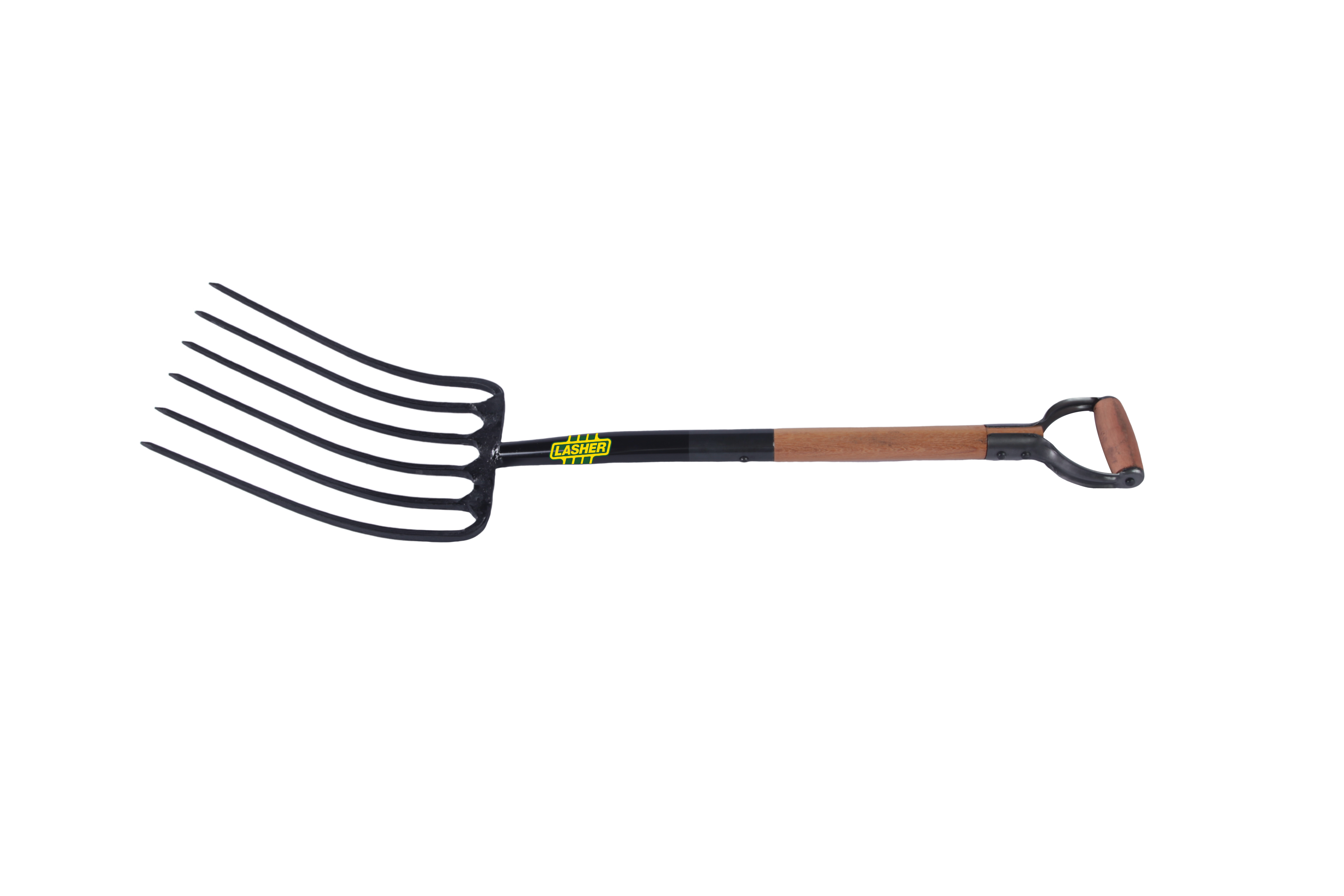Lasher 6 prong Wooden Handle Manure Fork Agrimark