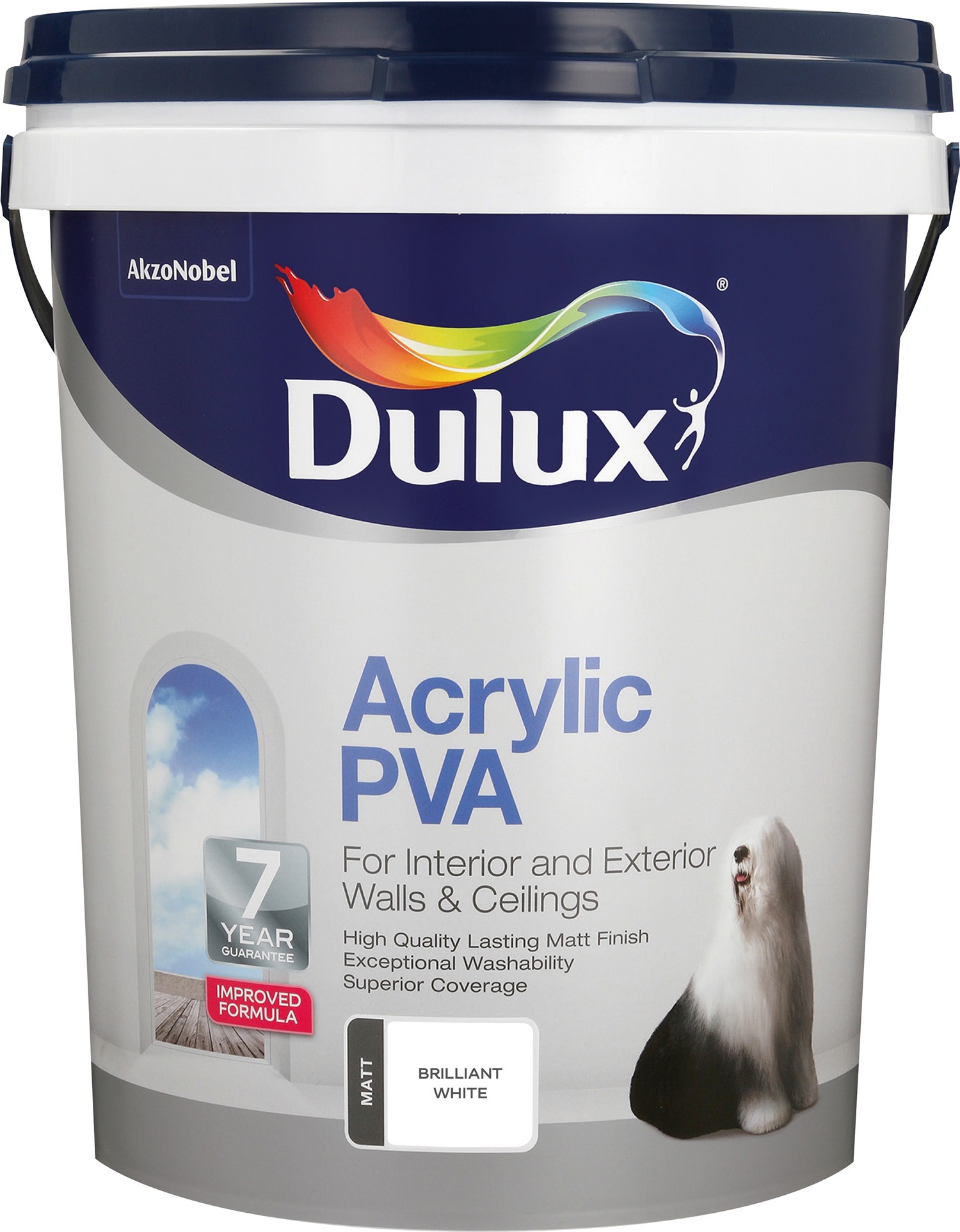 44705 1 A Dulux Acrylic Pva Brilliant White 20L 6b75ef 