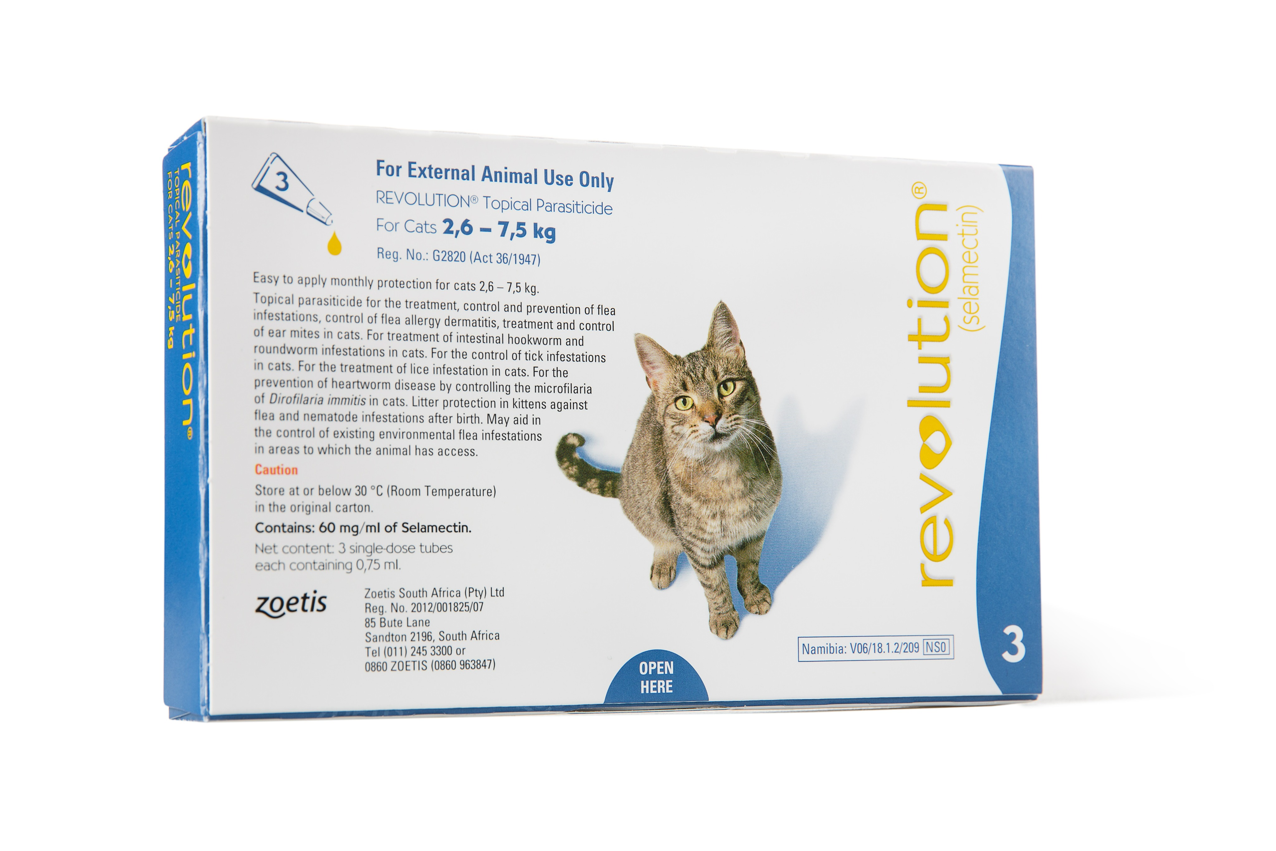 Revolution Pipette Cat Blue 2.5/7.5kg3 Agrimark