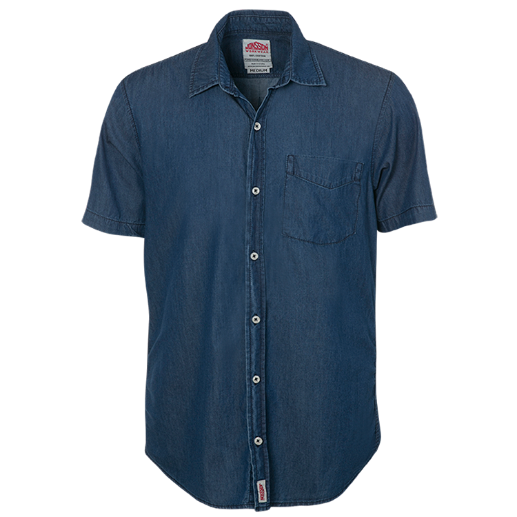 Jonsson Legend One Pocket Short Sleeve Shirt Denim | Agrimark