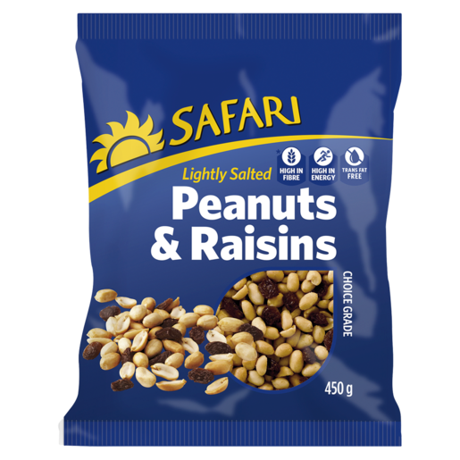 safari peanuts and raisins 450g