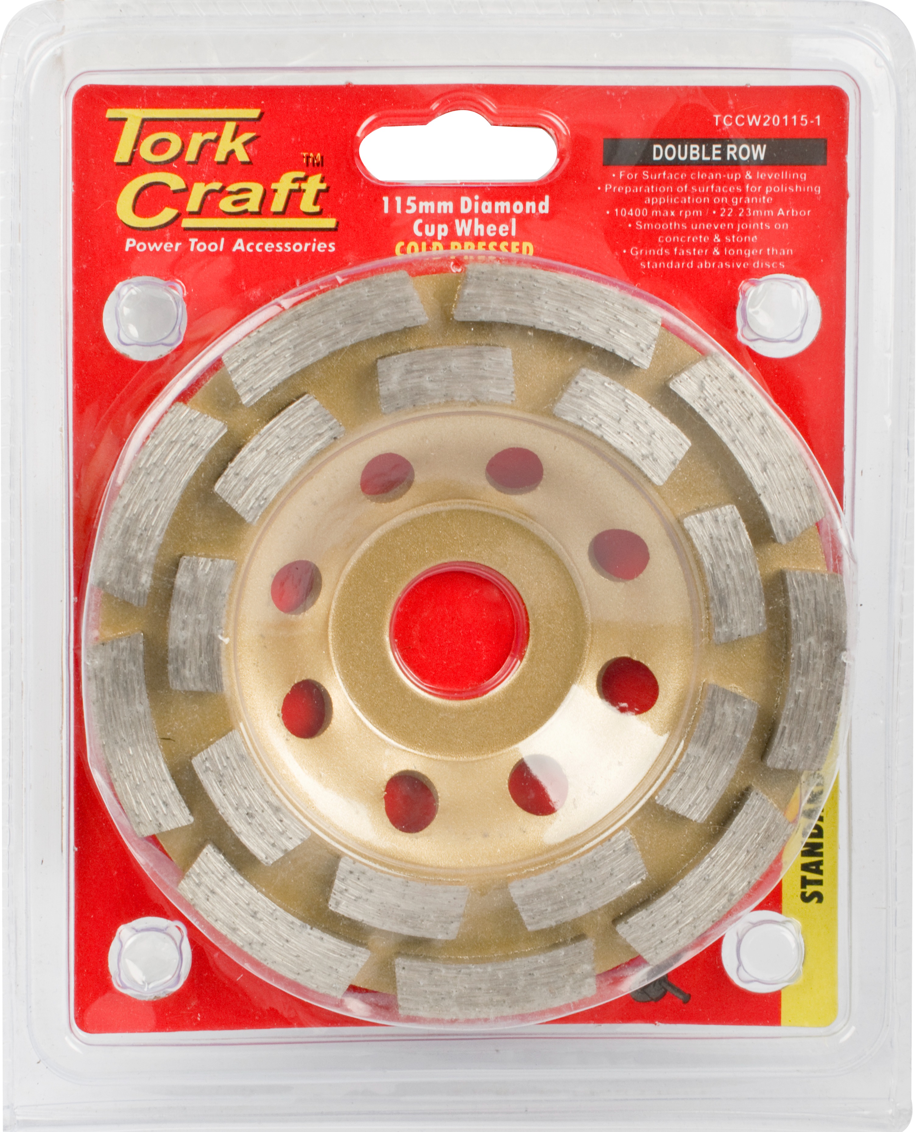Tork Craft Cup Wheel 115x22.23mm Double Row Agrimark