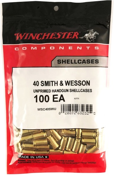 40 Smith & Wesson brass cartridge cases cleaned and prepped ready