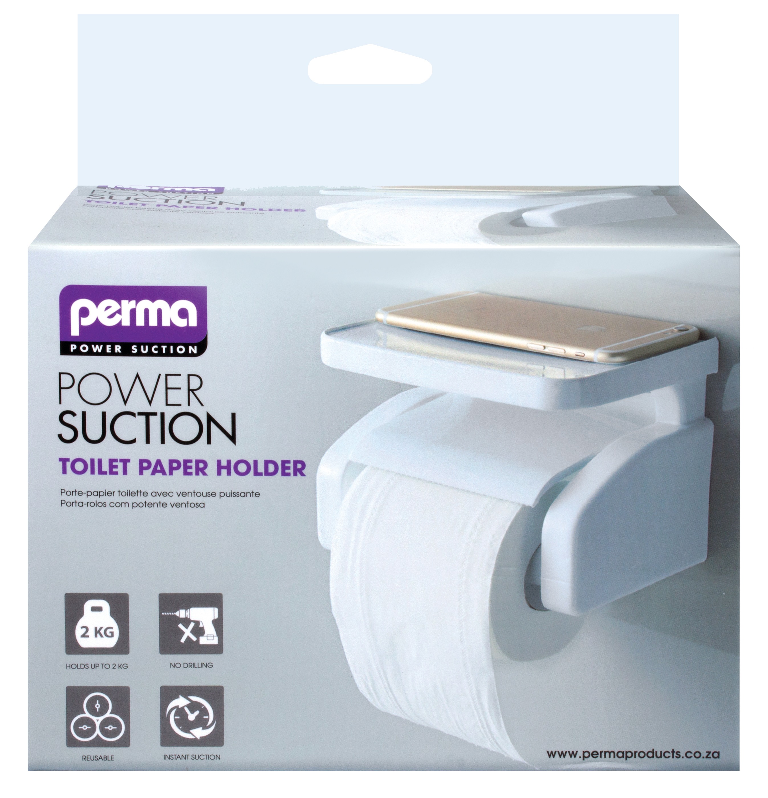 Perma Suction Toilet Paper Holder Box Agrimark