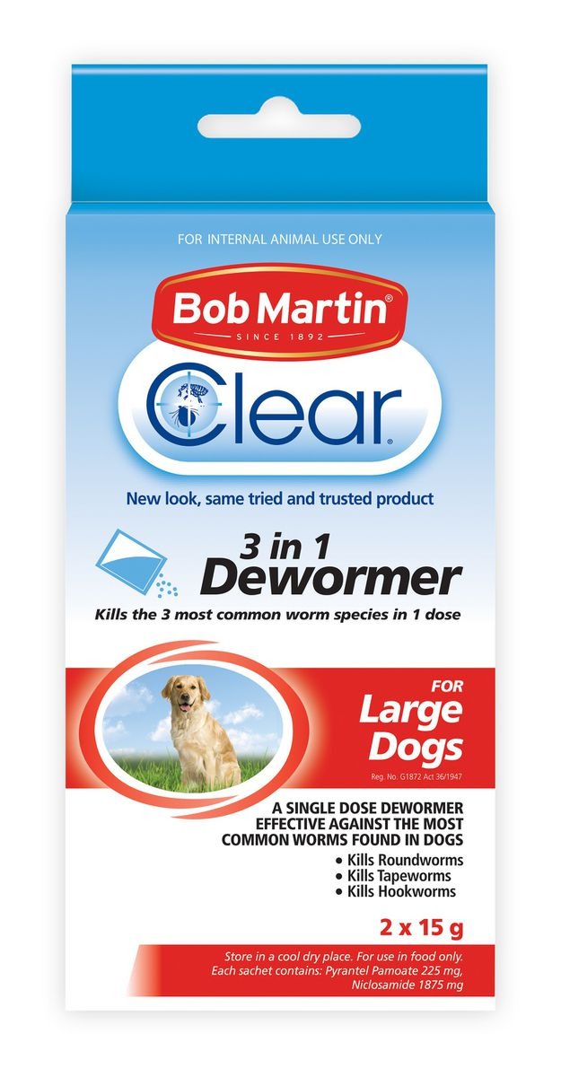 Bob Martin Dog Dewormer Powder L 2 x 15g Agrimark