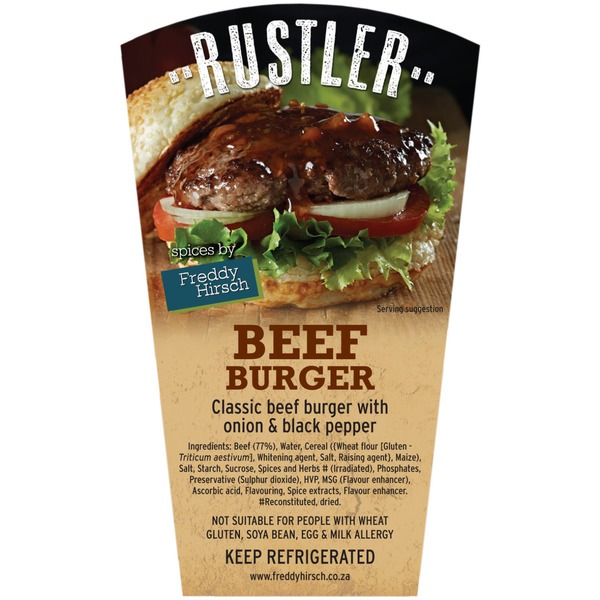 Rustler Spice Burger Beef P/kg Agrimark