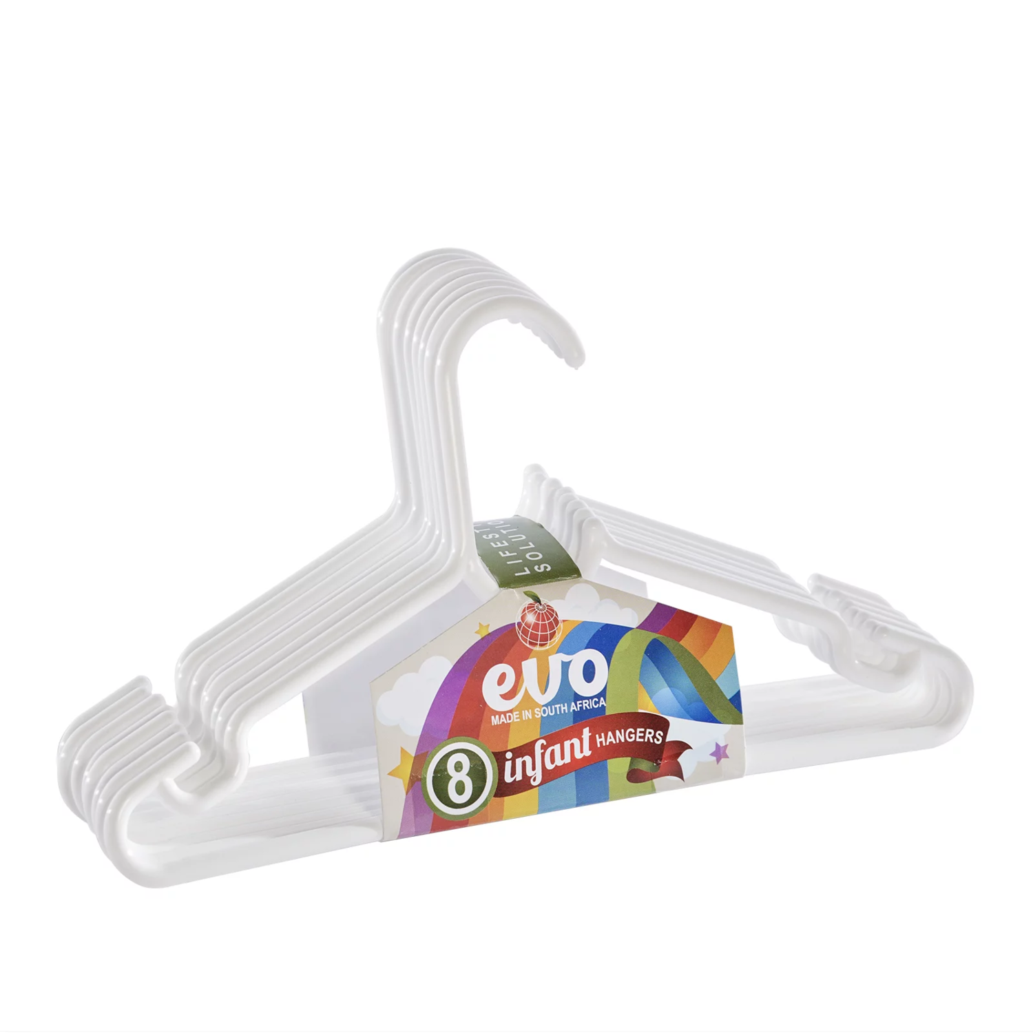 Evo Infant Hanger White 8pk Agrimark