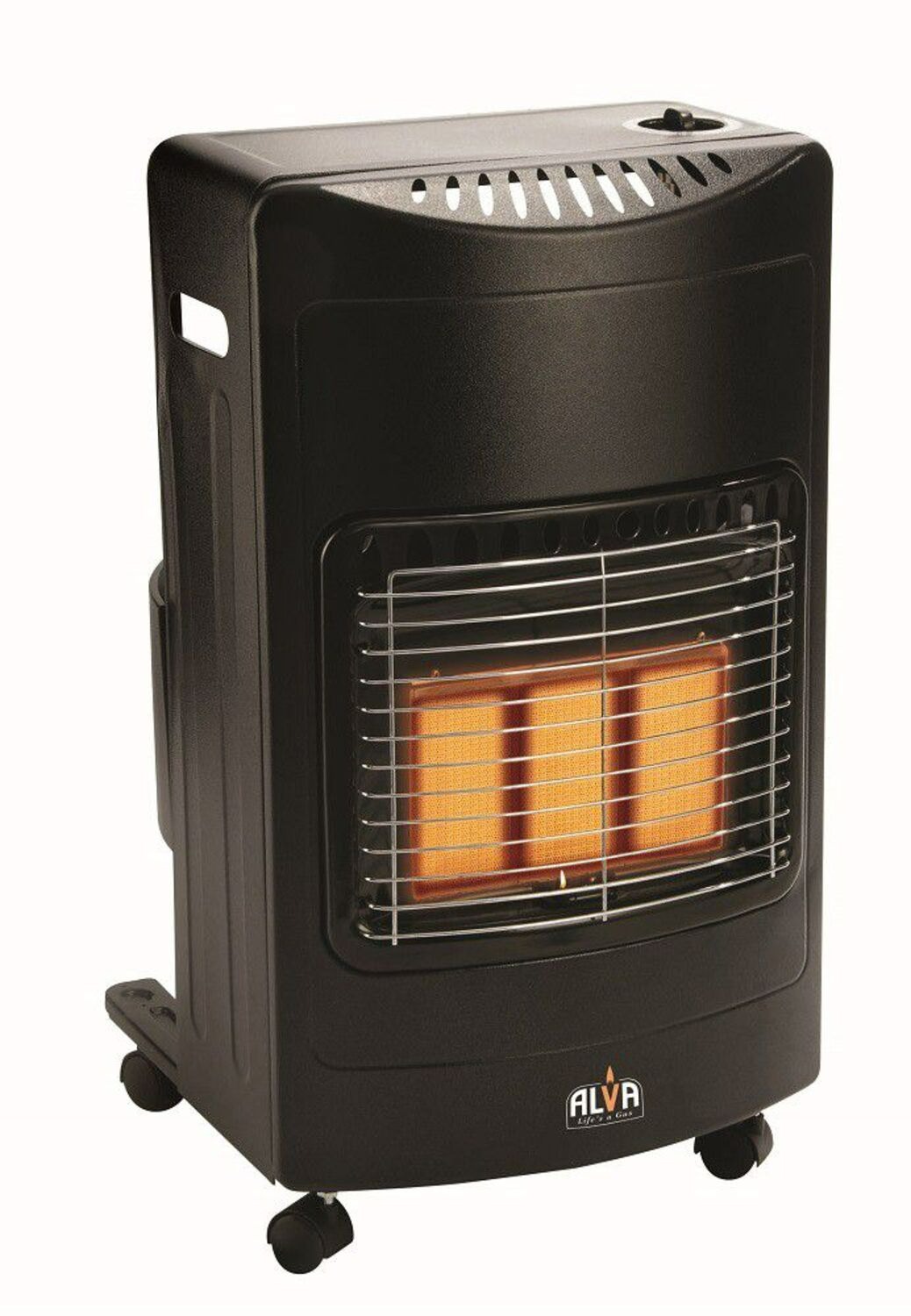 Alva 3 Panel Large Gas Heater Black Agrimark