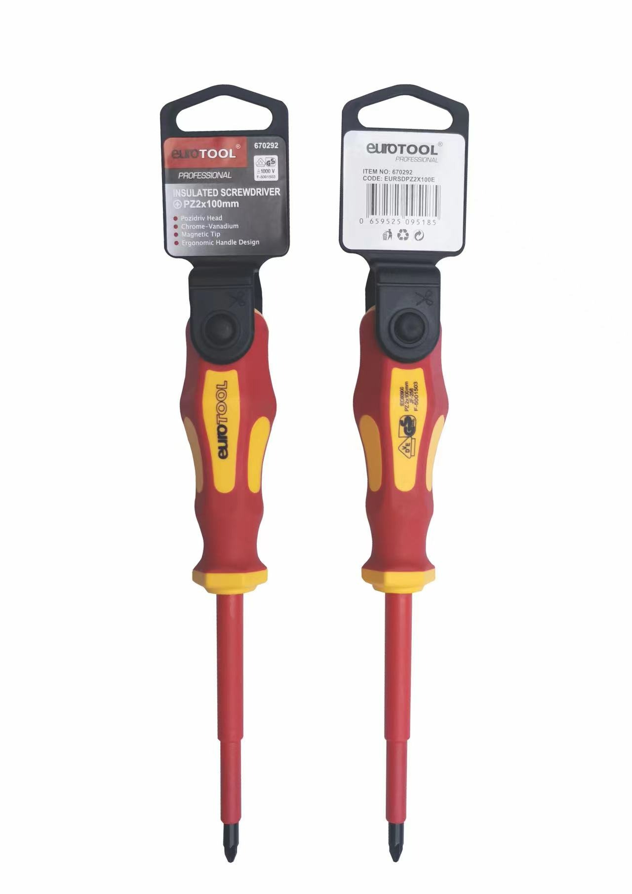 Eurotool Screwdriver PZ 2x100 Elec Red1pc Agrimark