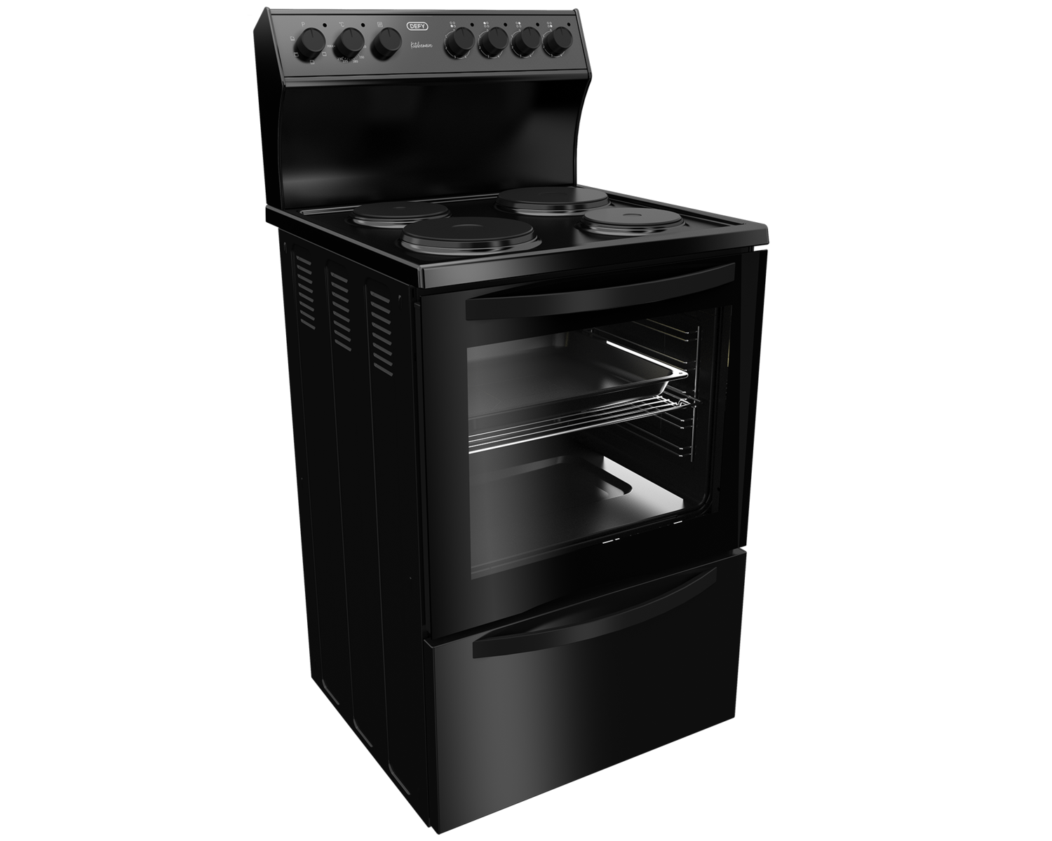 Defy Kitchenaire 600 Black Electric Stove Agrimark