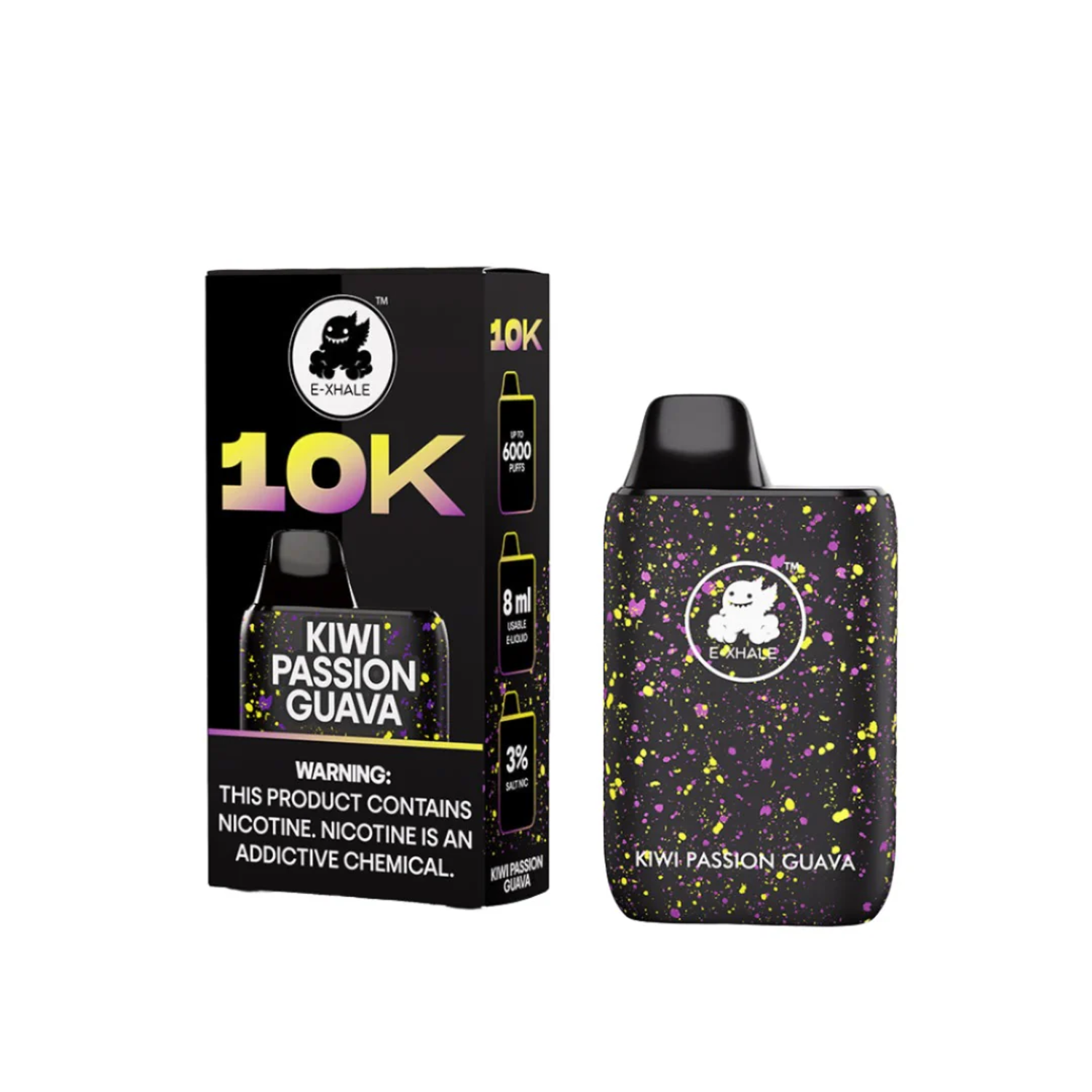 exhale disposable vape 10k Kiwi Passionfruit Guava 6000 Puffs Flavors:Miami Mix PUFFY 2G - Cereal multibuy:3 Packs Of Pods for £21