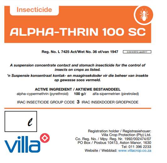 Alpha-thrin 100sc Insecticide(l7262) 1l | Agrimark