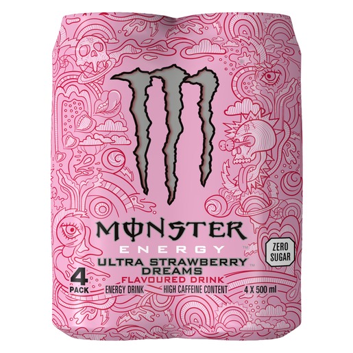 Monster Ultra Raspberry Monster Ultra S/berry Dreams Zero 4x500ml | Agrimark