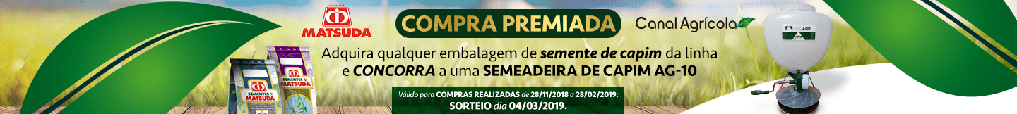 Promoção de Sementes Matsuda. Compre e concorra a uma semeadora AG-10