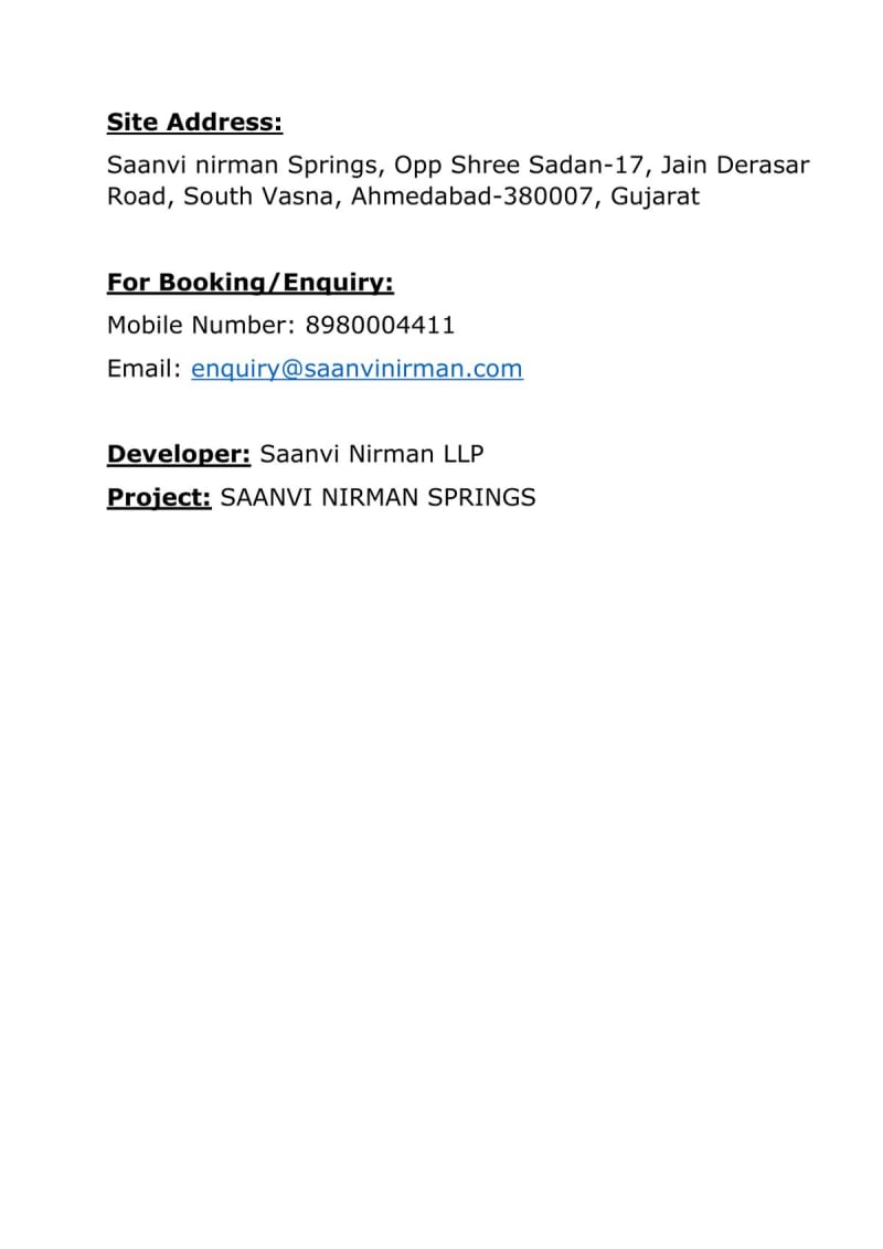 Saanvi Nirman Springs - Image 2 Saanvi Nirman Springs - Image 2 - Residential/Group Housing in Ahmedabad