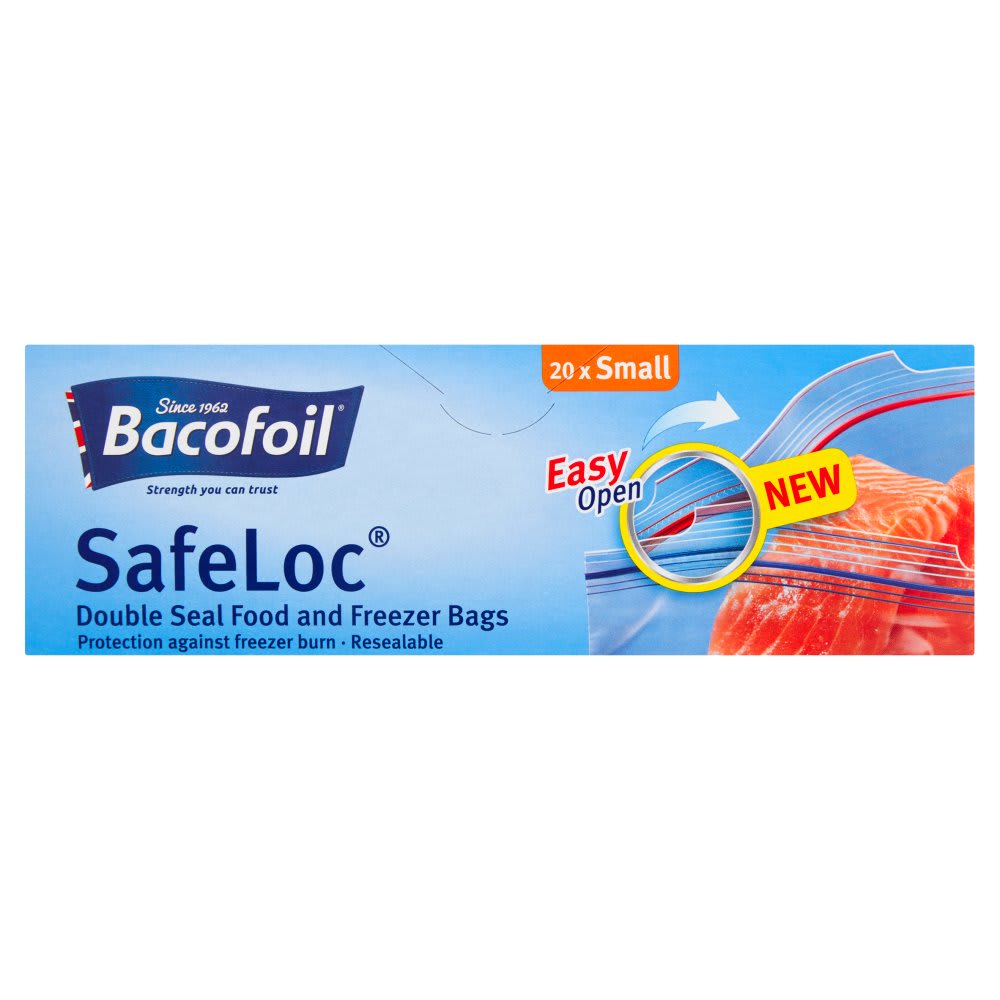 Bacofoil SafeLoc Double-Seal Food and Freezer Bags 20 Small