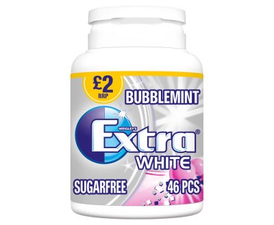 wrigleys extra white bubblemint 46 pieces 64g