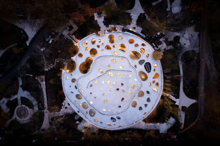 A Magyar Zene Háza felülről (fotó / forrás: Palkó György / Liget Budapest)