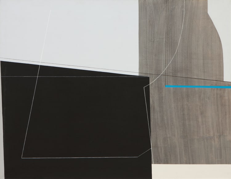 Konok Tamás: Espace descriptif (Deskriptív tér), 1975, 114 x 146 cm, akril, vászon (a Centre Pompidou gyűjteményében, forrás: Molnár Ani Galéria, fotó: Szerencsés Gábor)