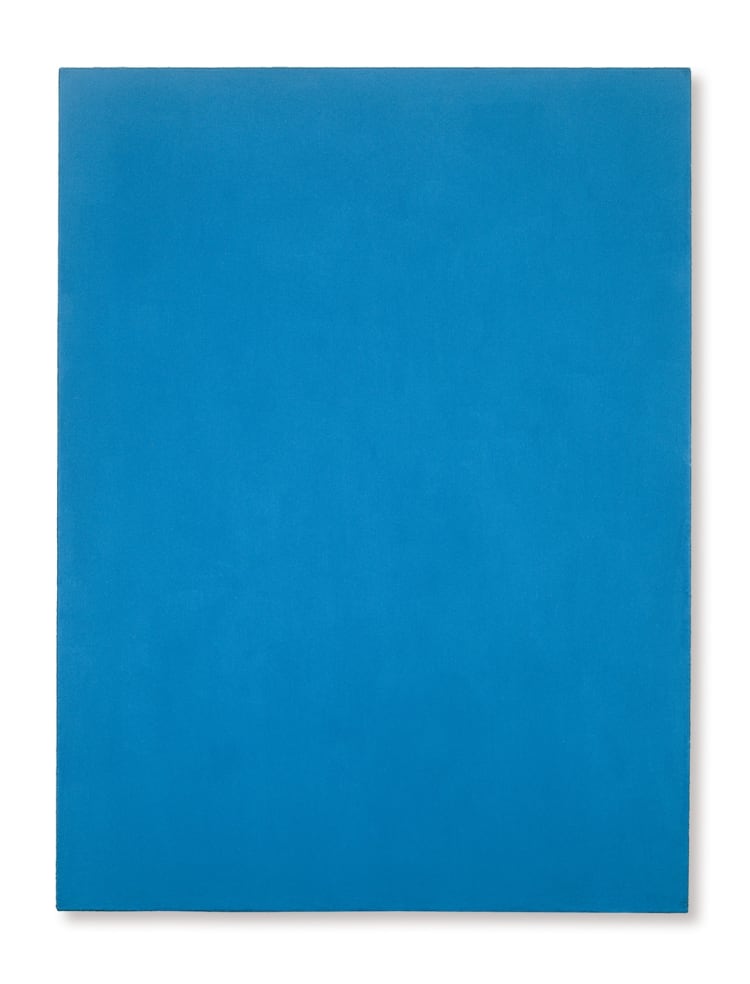 Phil Sims: Kék portré #5, 2001, olaj, vászon, 96,5 x 71 x 5 cm (forrás: Vass László)